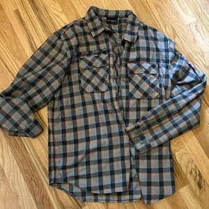 Grunden’s Men's Plaid Shirt - Black and Orange
